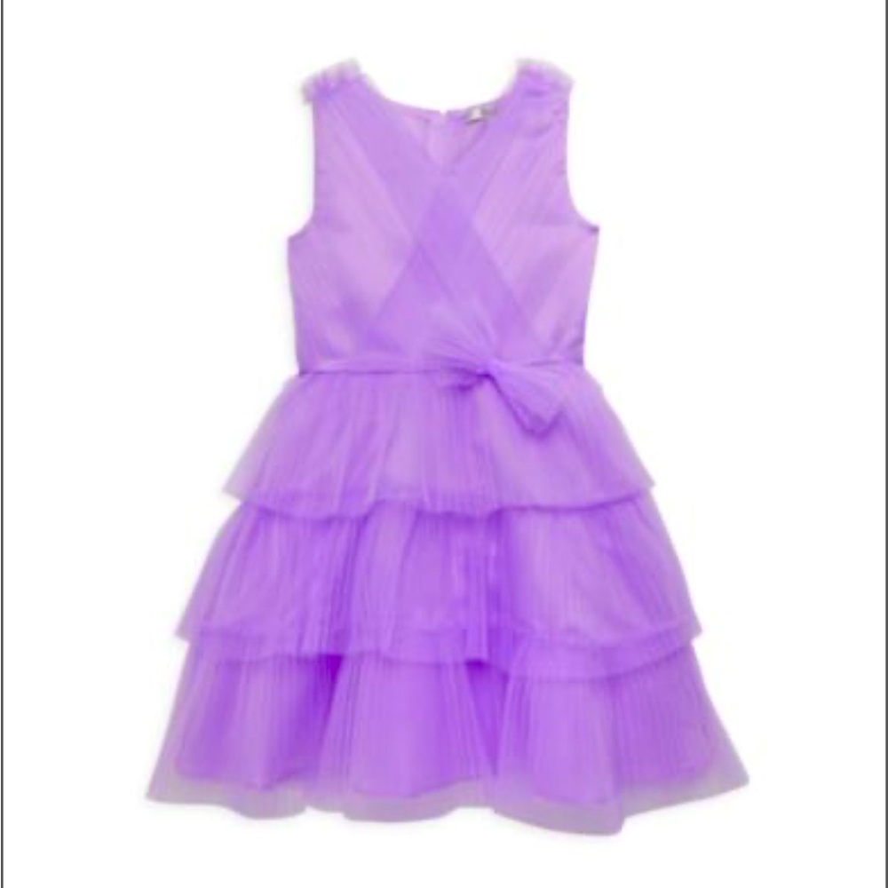 American Glamour Lavender tiered tulle Layered Kids Dress